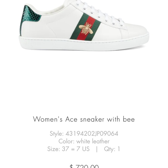 Women’s ace sneaker with bee, size 37/ 7 US - Picture 11 of 11